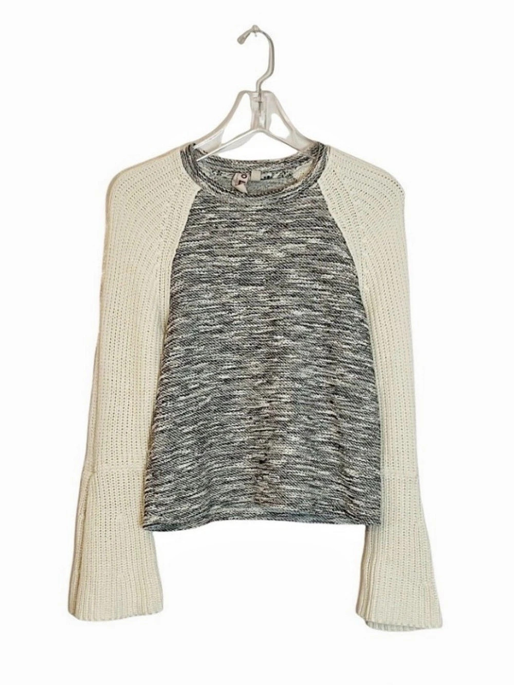 Anthropologie Dolan Ivory Bell-Sleeved Raglan Sweater
